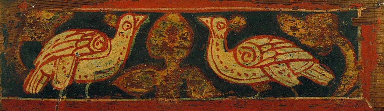 Panneau de plafond avec paons et motifs végétaux - Unbekannt Unbekannt
