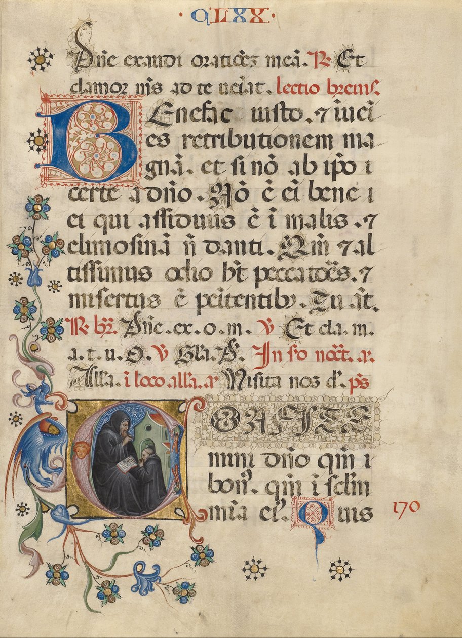 Initiale C - Saint Benoît bénissant Maurus - Unbekannt Unbekannt