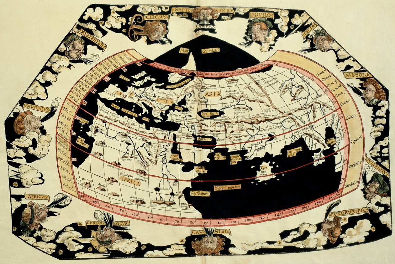 Carte du monde, basée sur les descriptions et coordonnées données dans 