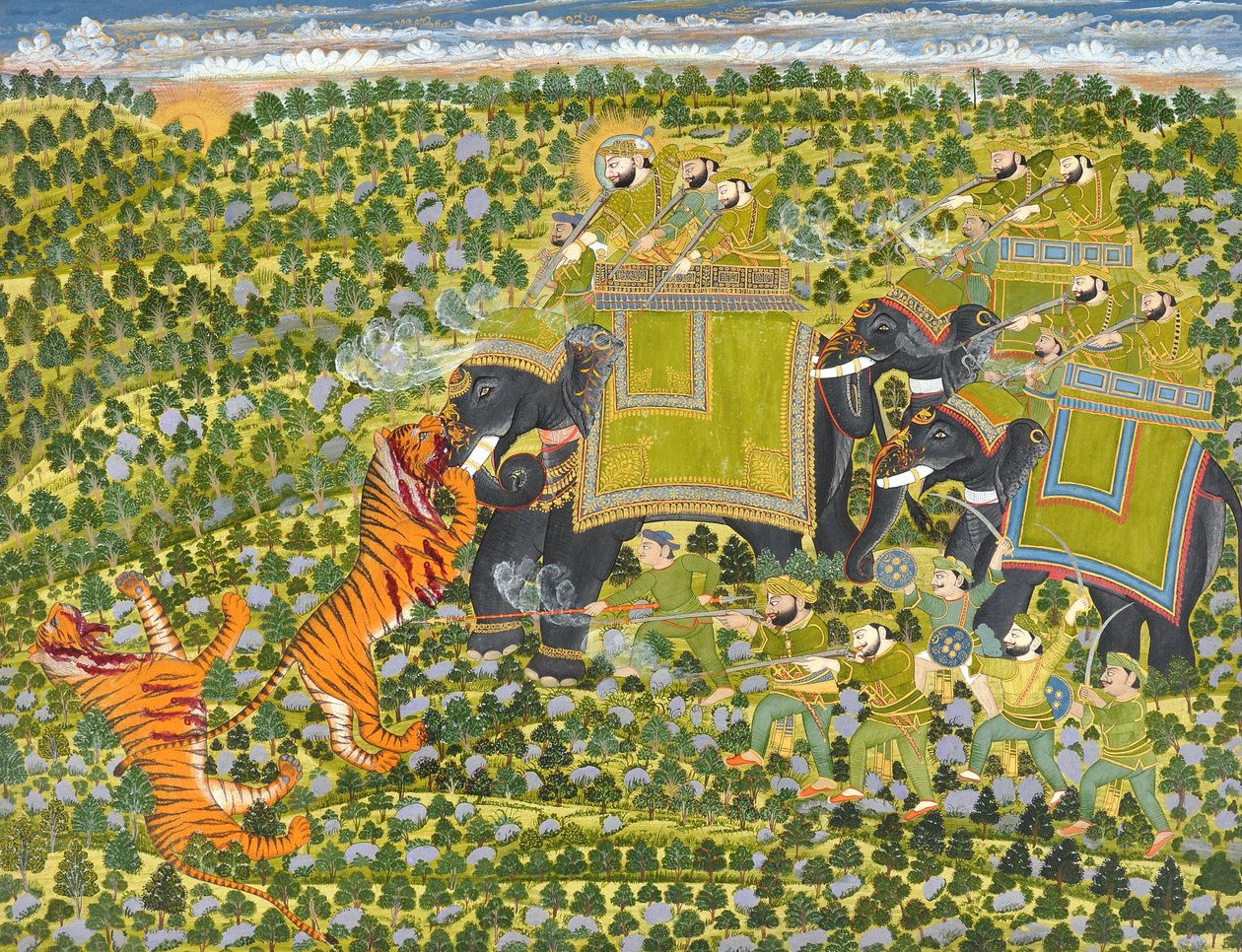 Raghuraj Singh chassant des tigres à Datia - Unbekannt Unbekannt