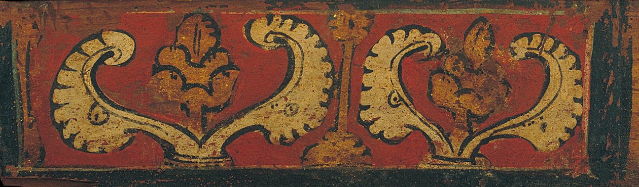 Petit panneau de plafond à caissons avec motifs végétaux - Unbekannt Unbekannt