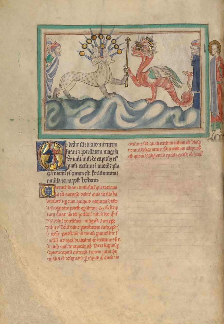 Le dragon donnant le sceptre de pouvoir à la bête de la mer - Unbekannt Unbekannt