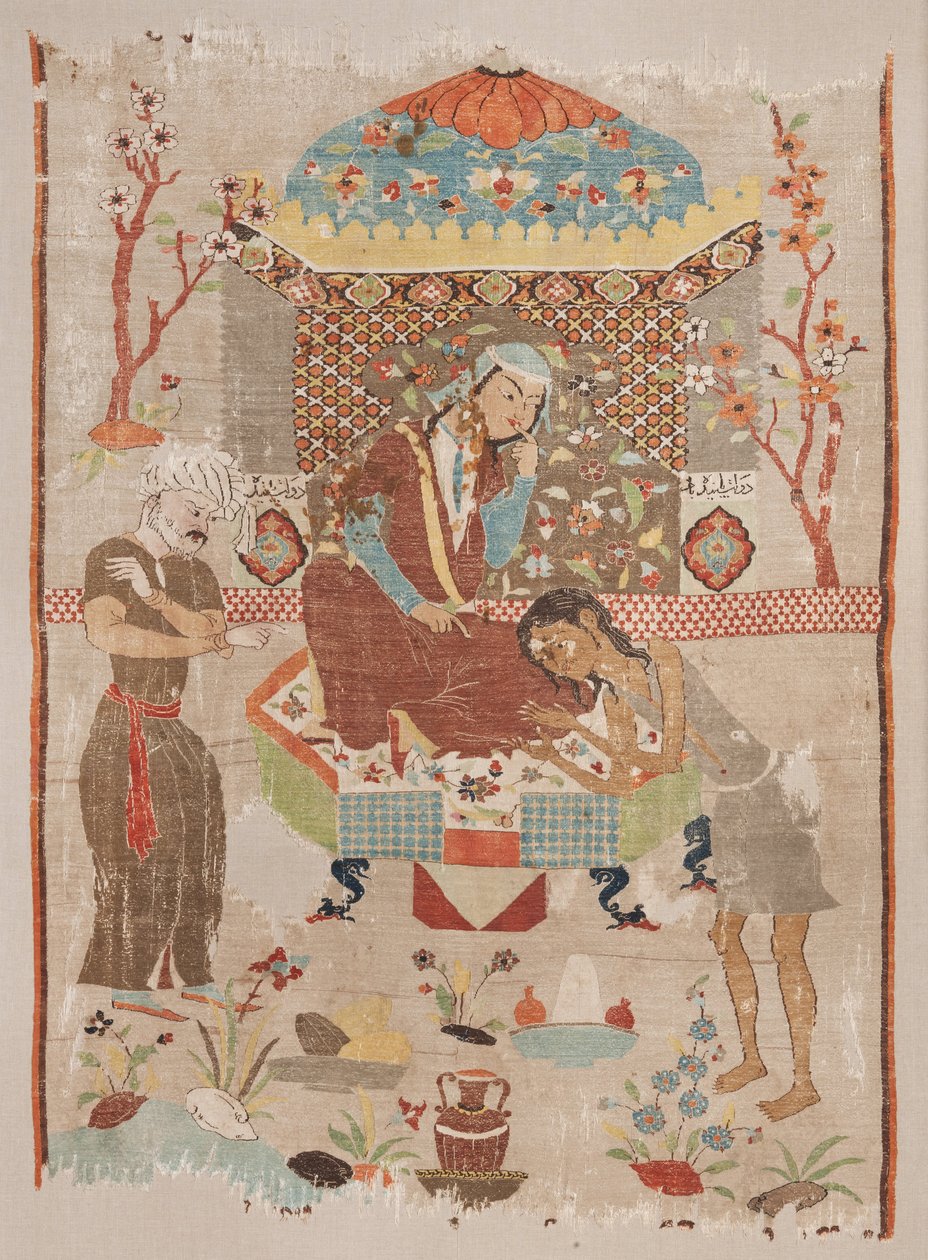 Tapisserie en soie représentant l