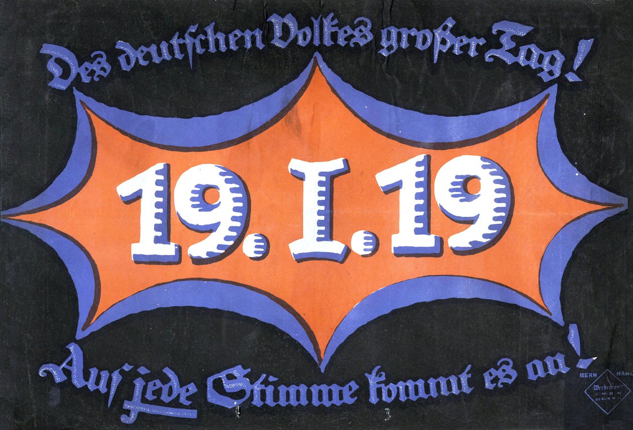 19 janvier 1919. Élection fédérale allemande, 1919 - Unbekannt