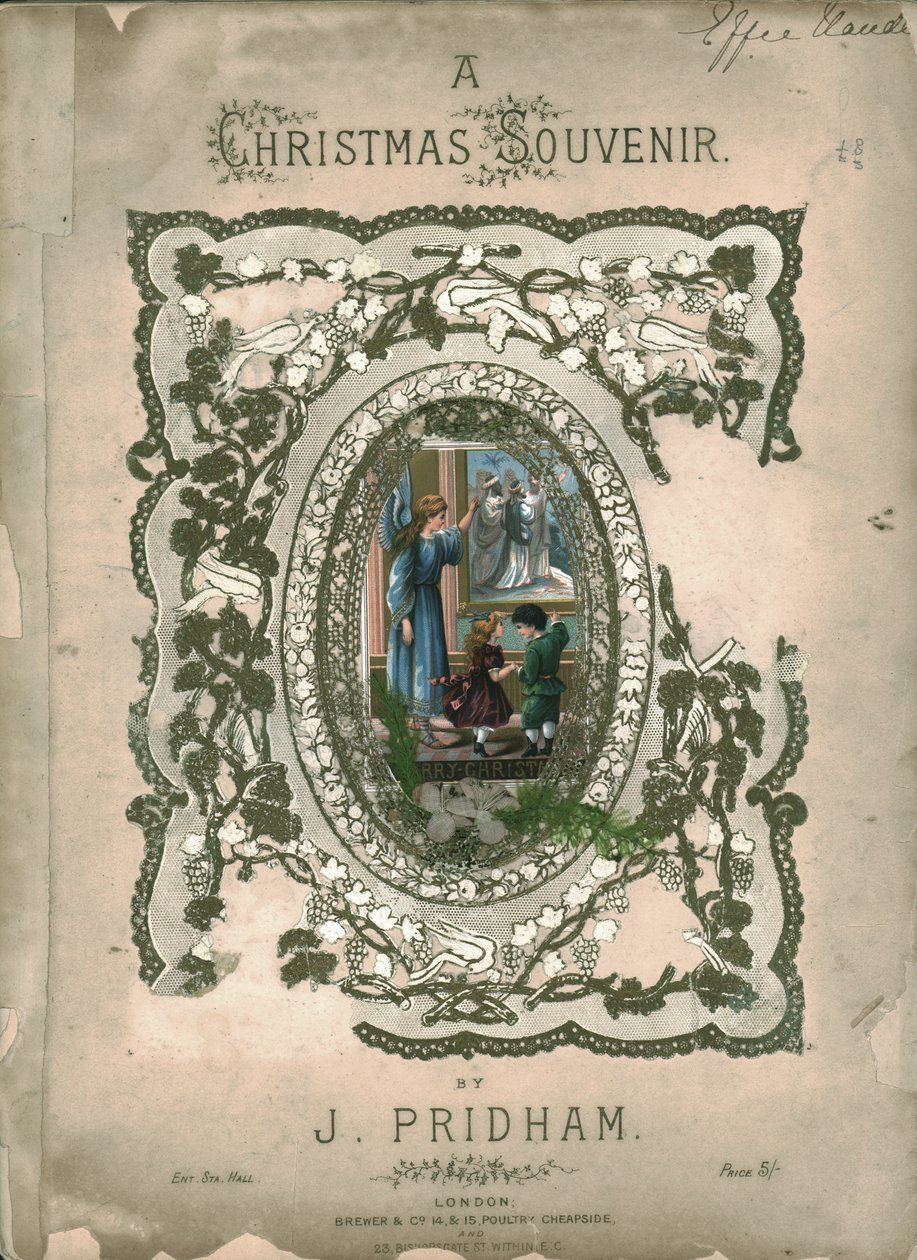 Un Souvenir de Noël, page de couverture de la partition, vers 1860 - Unbekannt