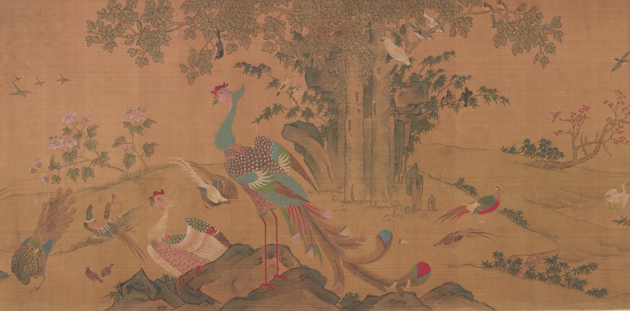 Cent oiseaux vénèrent les phénix, dynastie Qing, 18ème siècle - Unbekannt