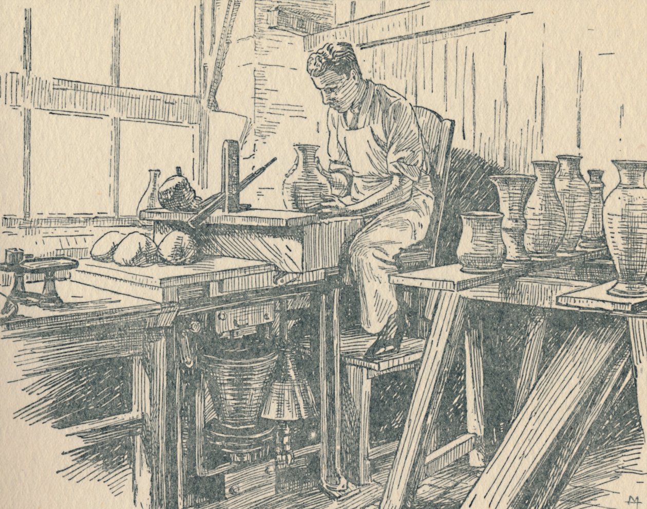 Un potier au travail, 1910 - Unbekannt