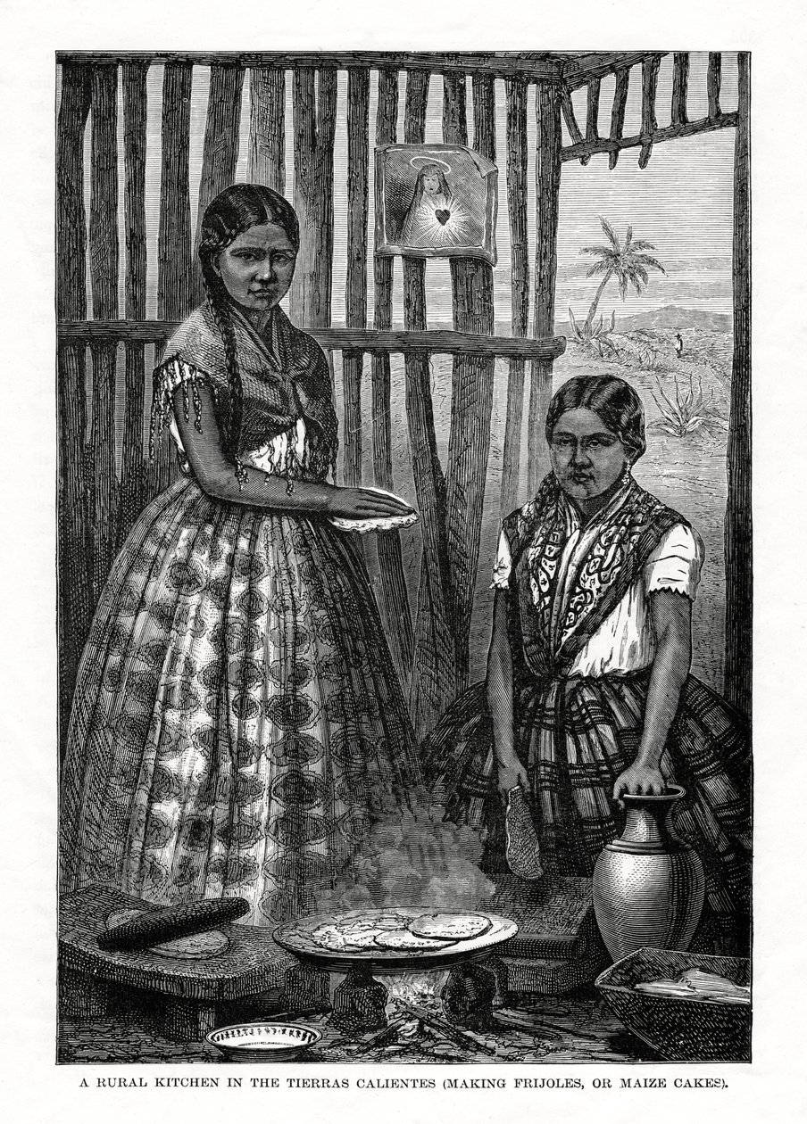 Une cuisine rurale dans les Tierras Calientes, Mexique, 1877 - Unbekannt