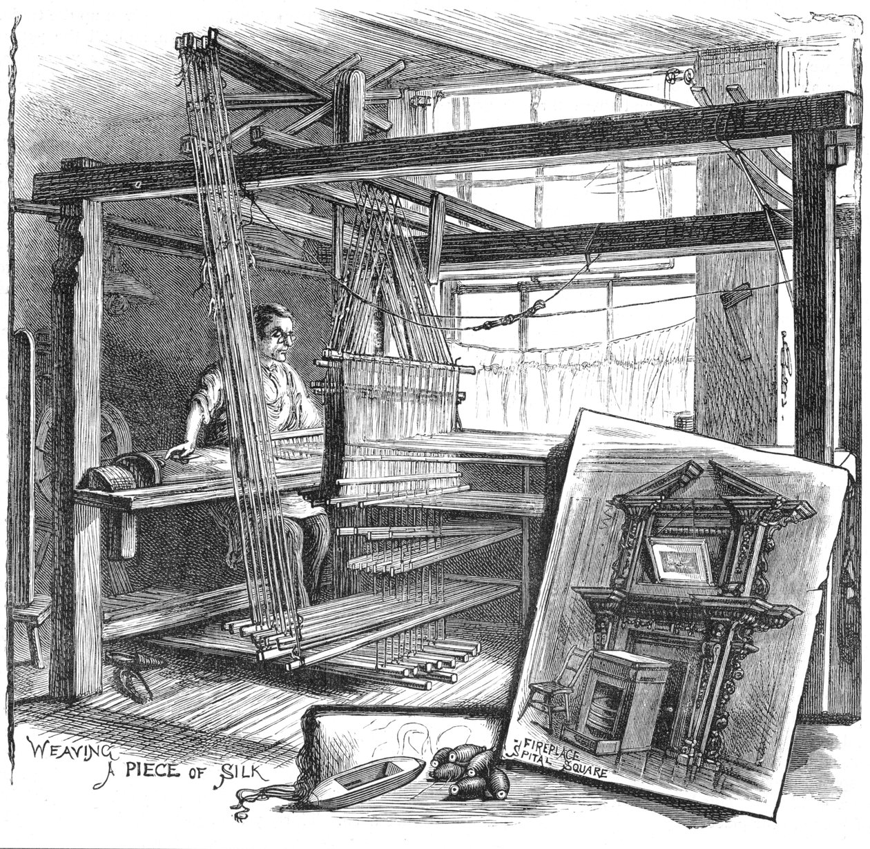 Un tisserand de soie de Spitalfields à son métier à main - Unbekannt