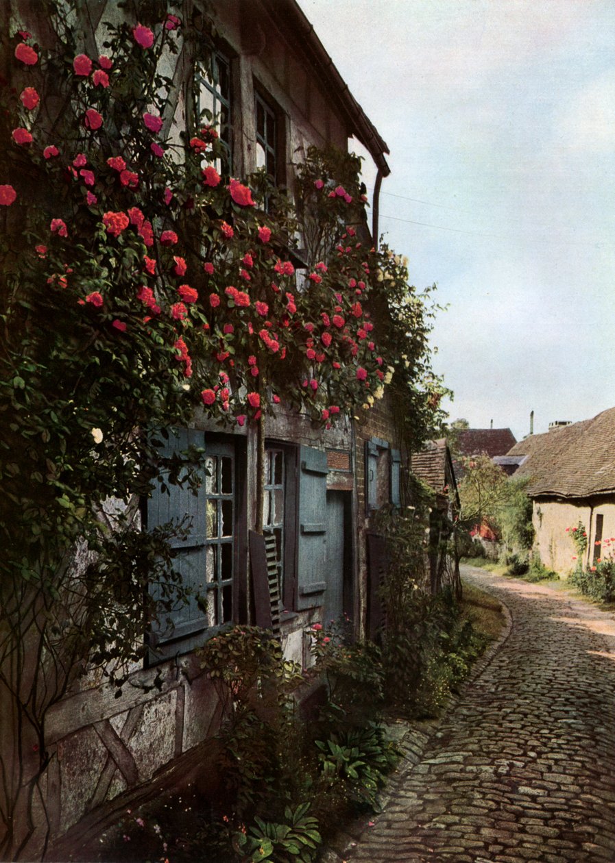 Une rue pavée à Gerberoy, France, 1938 - Unbekannt