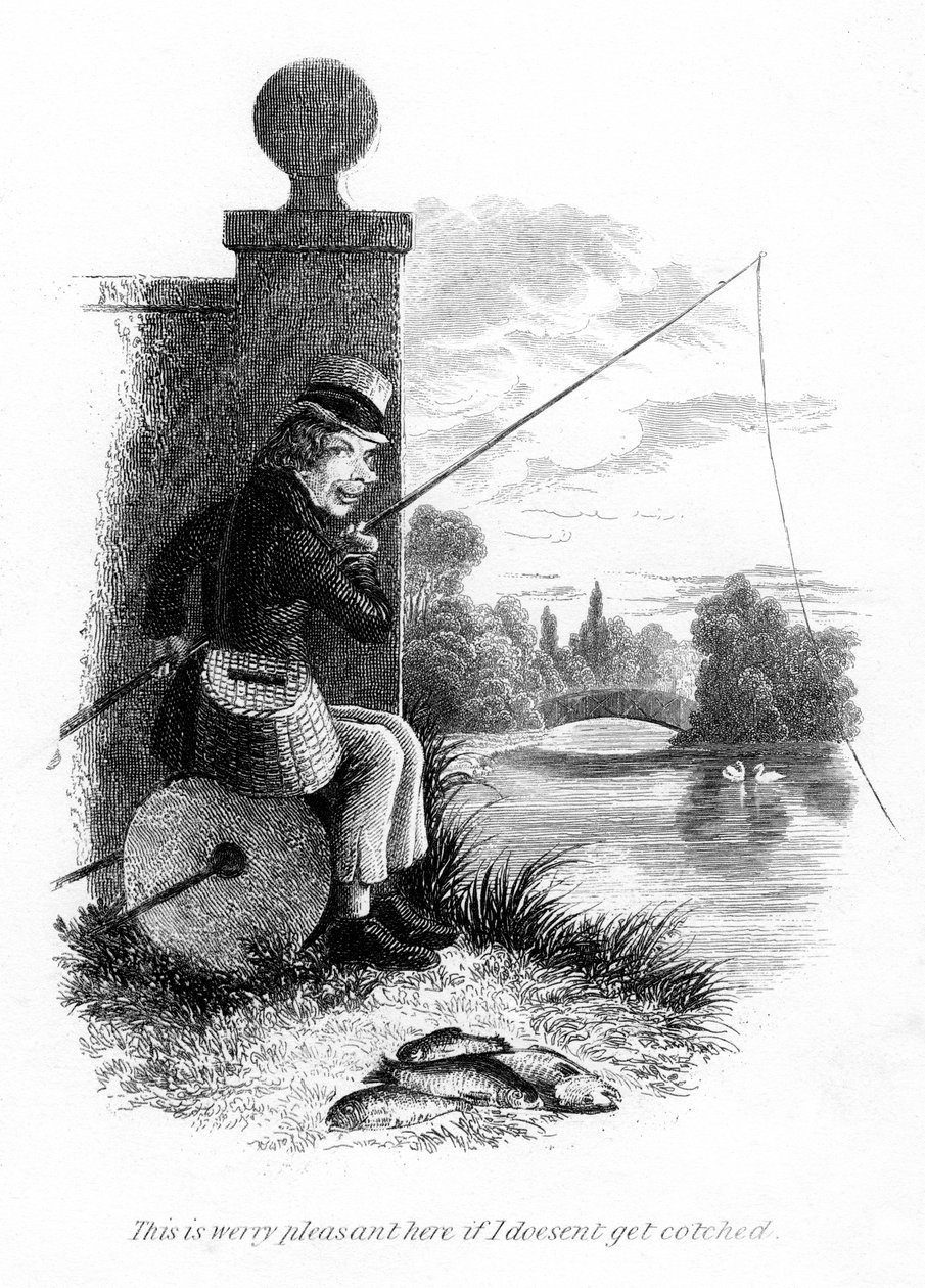 Un homme pêchant illégalement - Unbekannt