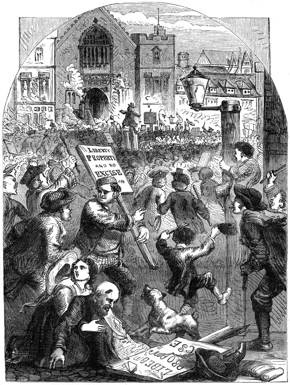 Une assemblée tumultueuse devant le Parlement, Londres, 18e siècle 19e siècle - Unbekannt