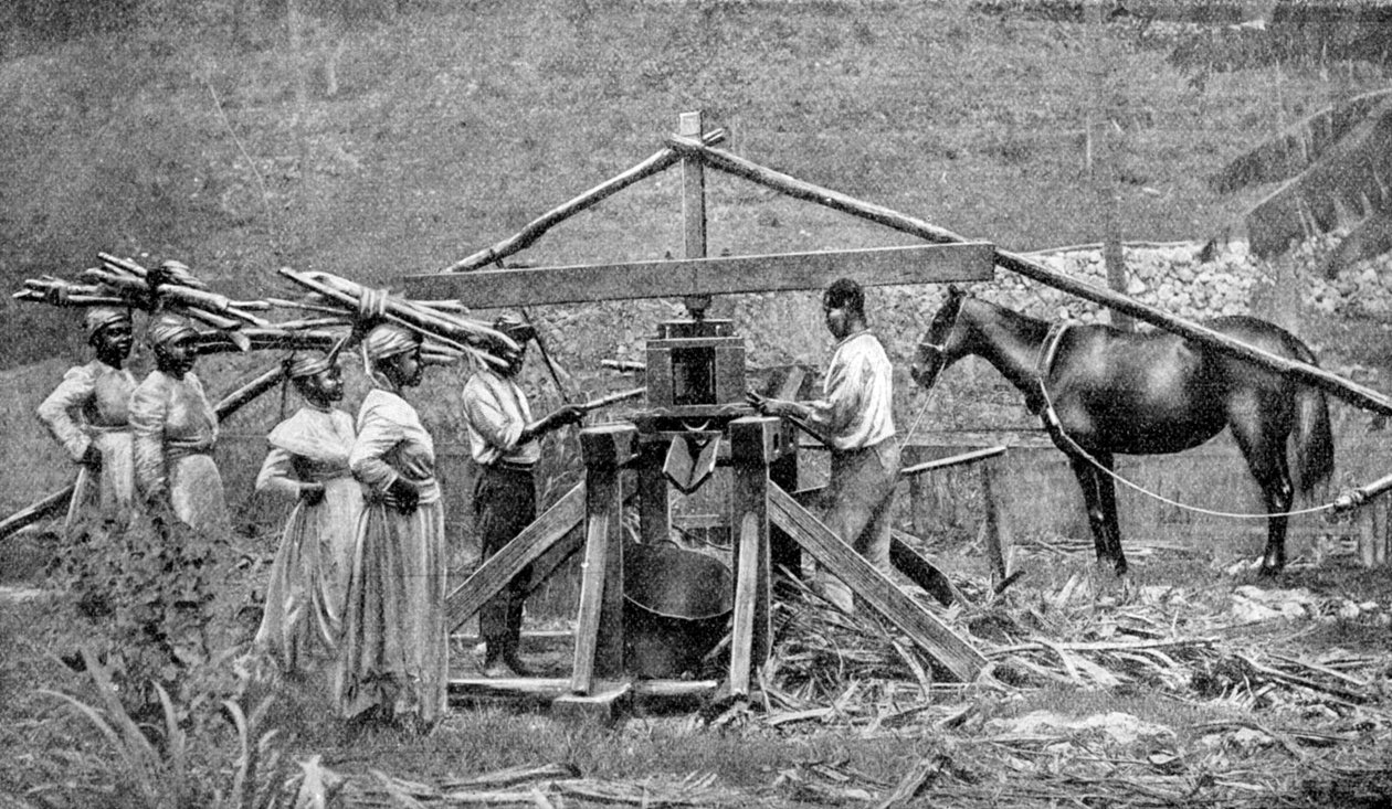 Un moulin à canne à sucre en bois, actionné par des chevaux, Antilles, 1922 - Unbekannt