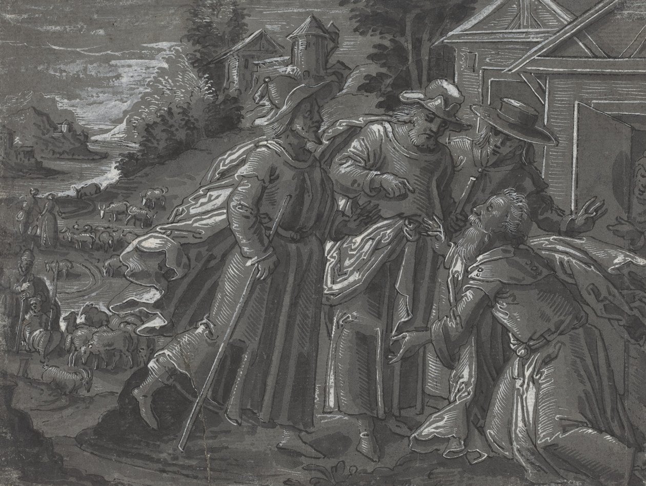 Abraham recevant les anges, vers 1600 - Unbekannt