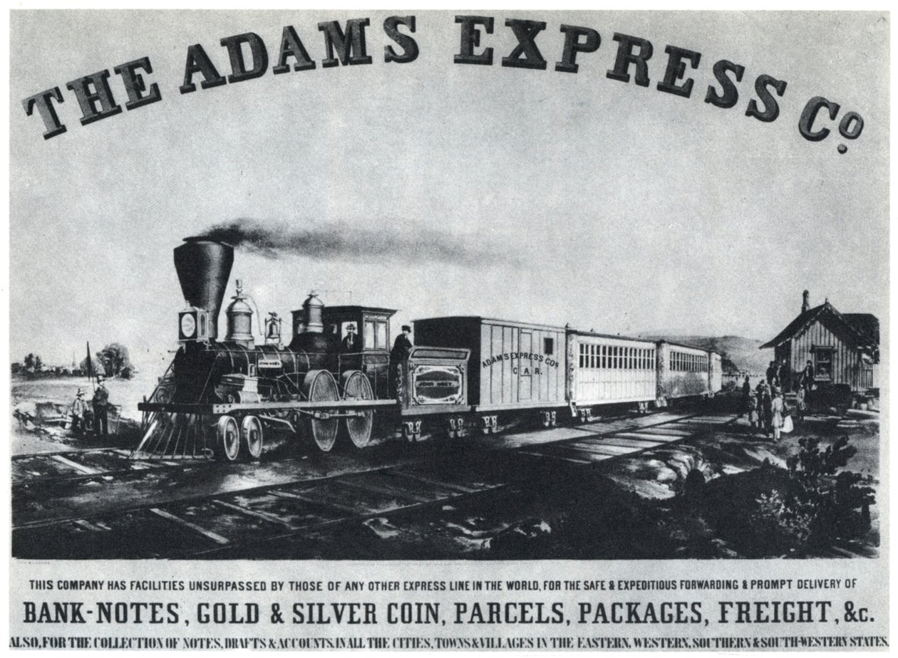 Publicité de la compagnie Adams Express, vers 1860 - Unbekannt