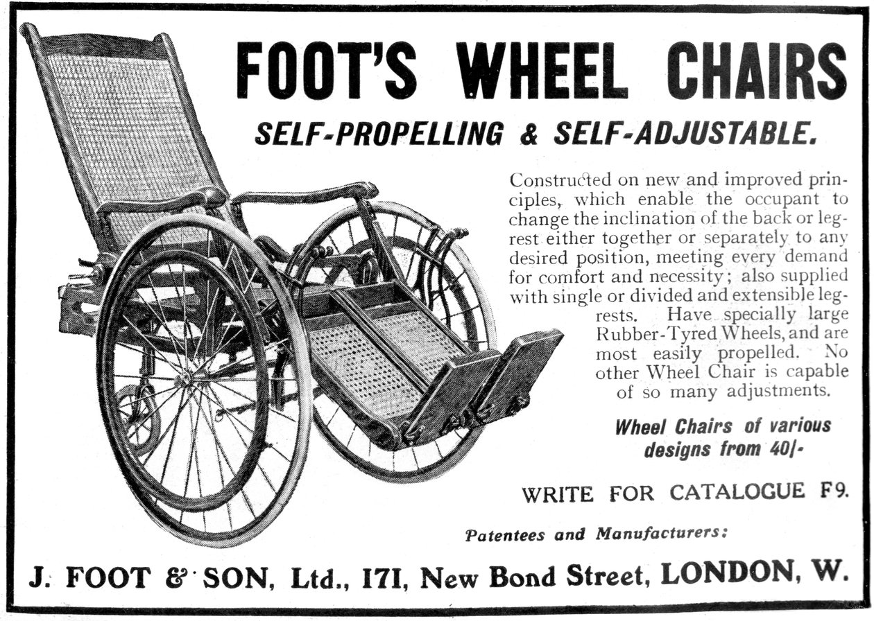 Publicité pour les fauteuils roulants Foots, 1910 - Unbekannt