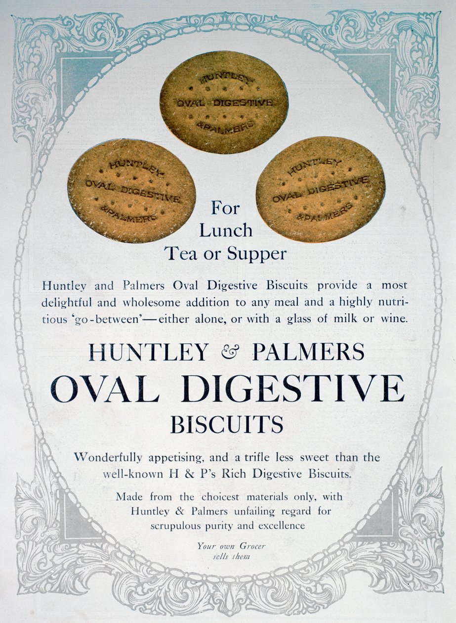 Publicité pour les biscuits digestifs ovales Huntley et Palmers, 1909 - Unbekannt