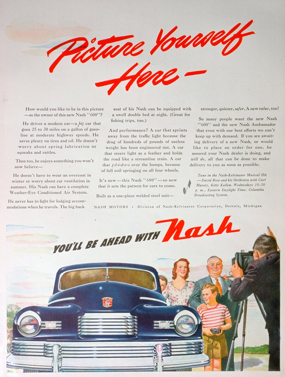 Publicité pour la voiture Nash 600, 1946 - Unbekannt