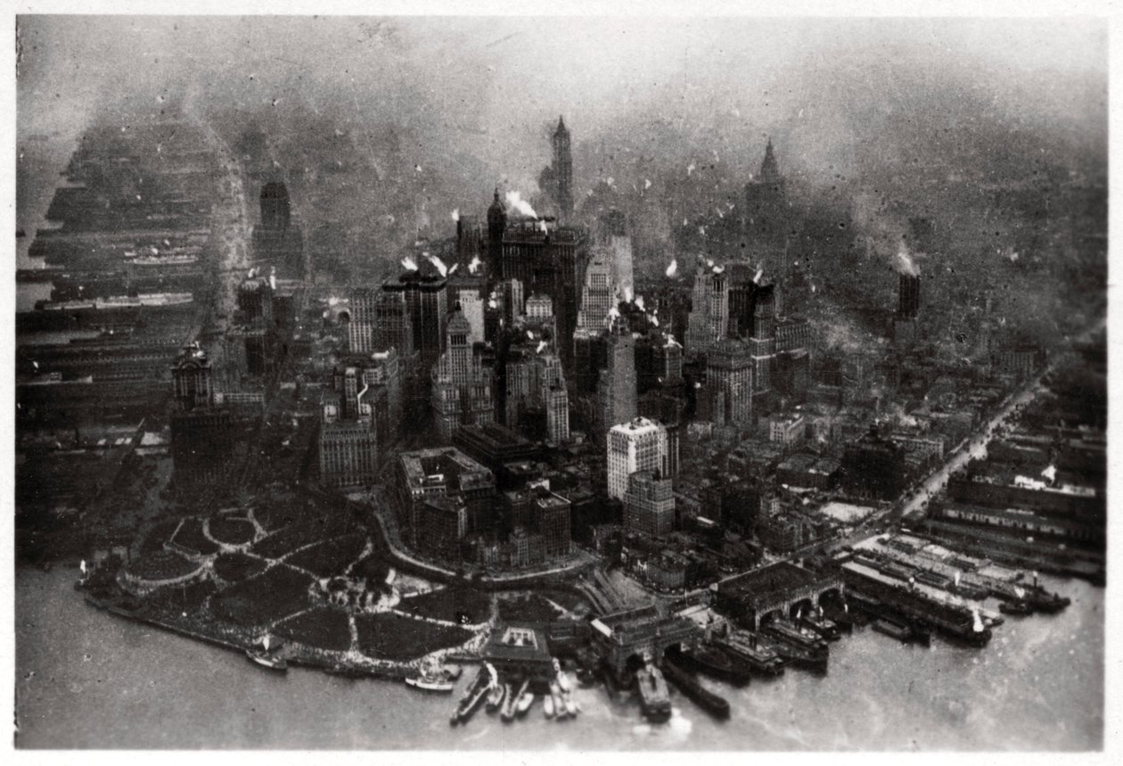 Vue aérienne de Manhattan, New York, États-Unis, depuis un Zeppelin, 1928 1933 - Unbekannt
