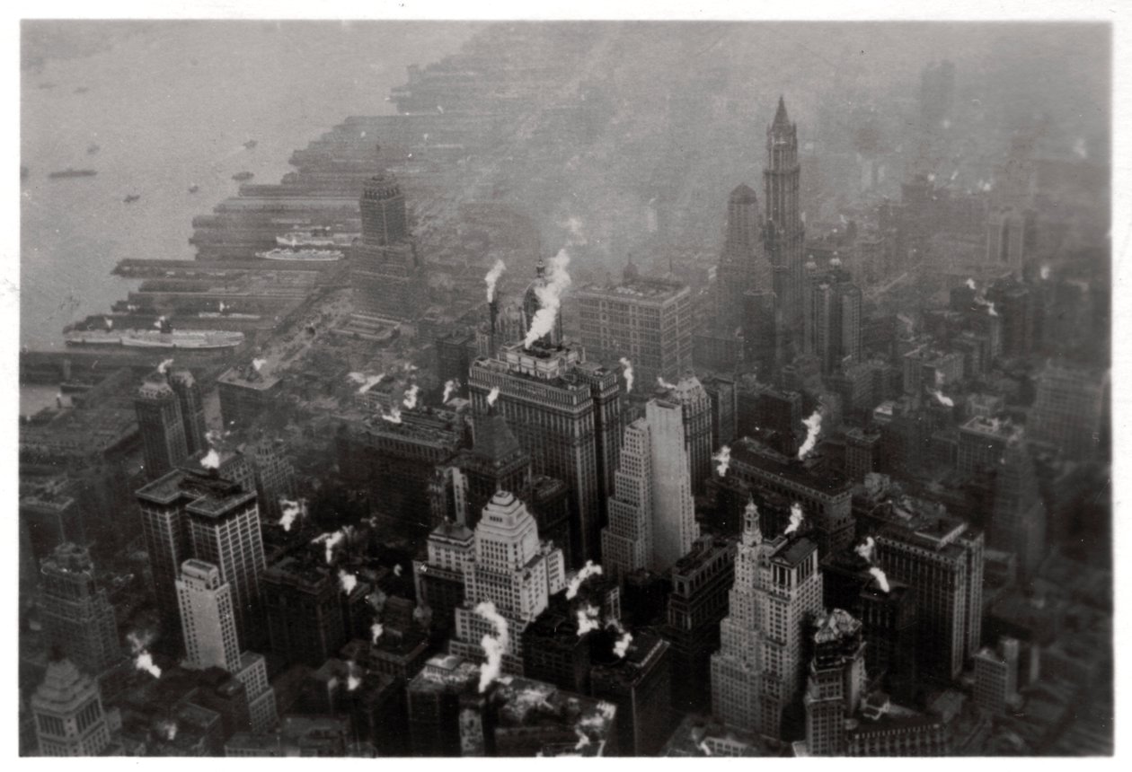 Vue aérienne de Manhattan, New York, USA, depuis un Zeppelin, 1928 1933 - Unbekannt