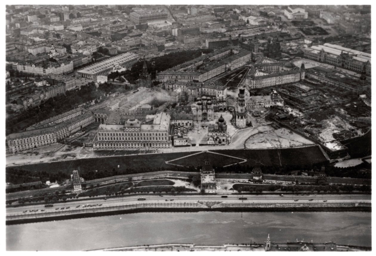 Vue aérienne du Kremlin, Moscou, URSS, depuis un Zeppelin, 1930-1933 - Unbekannt