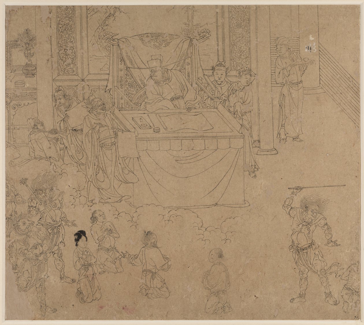 Album de thèmes taoïstes et bouddhistes : Rois des Enfers : Feuille 35, 1200s - Unbekannt