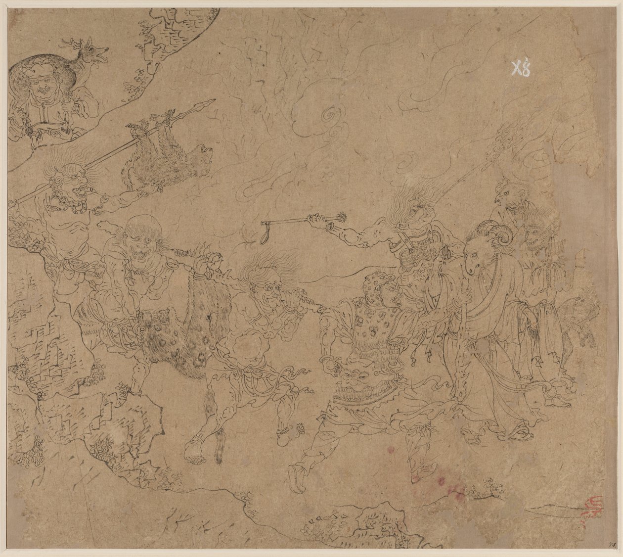 Album de thèmes taoïstes et bouddhistes : Recherche de la montagne : Feuille 45, 1200s - Unbekannt
