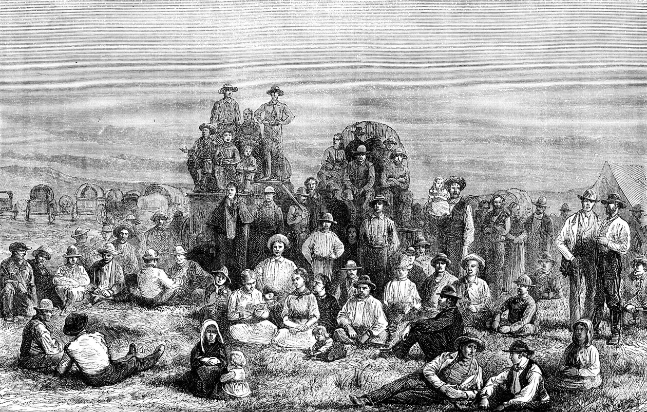 Un campement de convertis mormons dans le désert, vers 1846 - Unbekannt