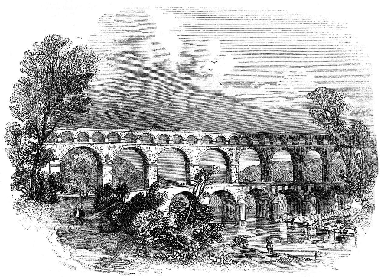 Aqueduc de Nîmes au Pont du Gard, France, 1886 - Unbekannt