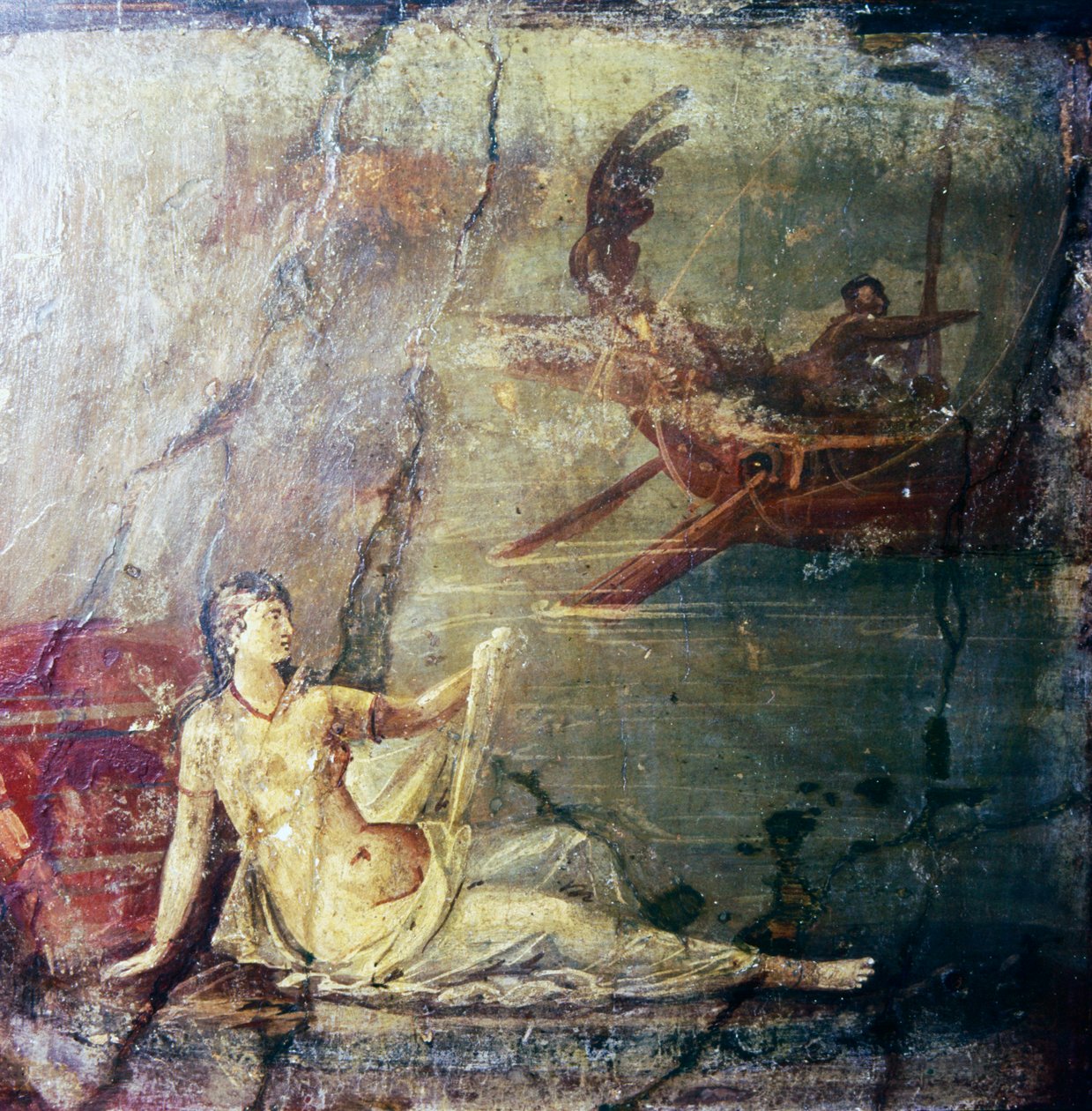 Ariane abandonnée par Thésée, peinture murale romaine d