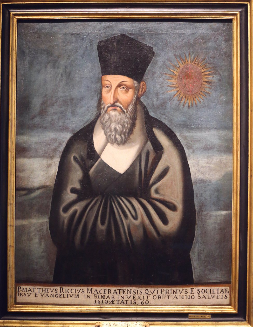 Musée des civilisations asiatiques. Christianisme en Asie : Art sacré et splendeur visuelle. Portrait de Matteo Ricci (un jésuite italien qui a passé la majeure partie de sa vie à apporter le christianisme en Chine). Emmanuele Pereira (You Wenhui) - Unbekannt