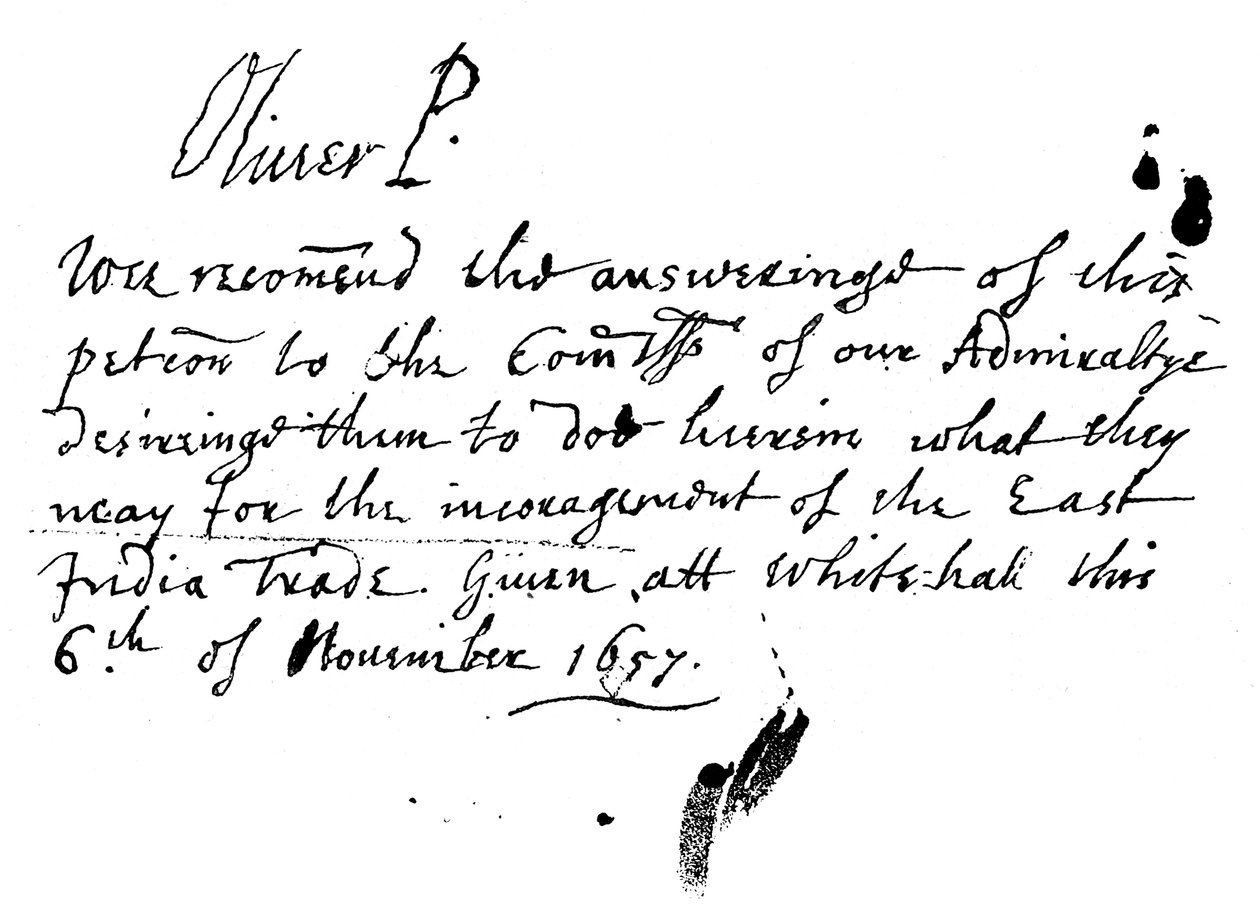 Note autographe d