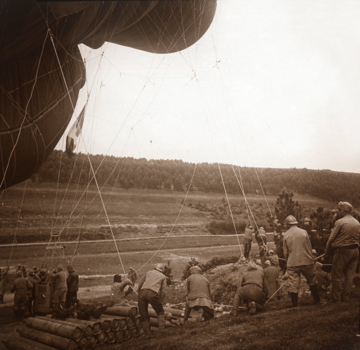 Ballon de barrage, Genicourt, nord de la France, vers 1914-1918 - Unbekannt