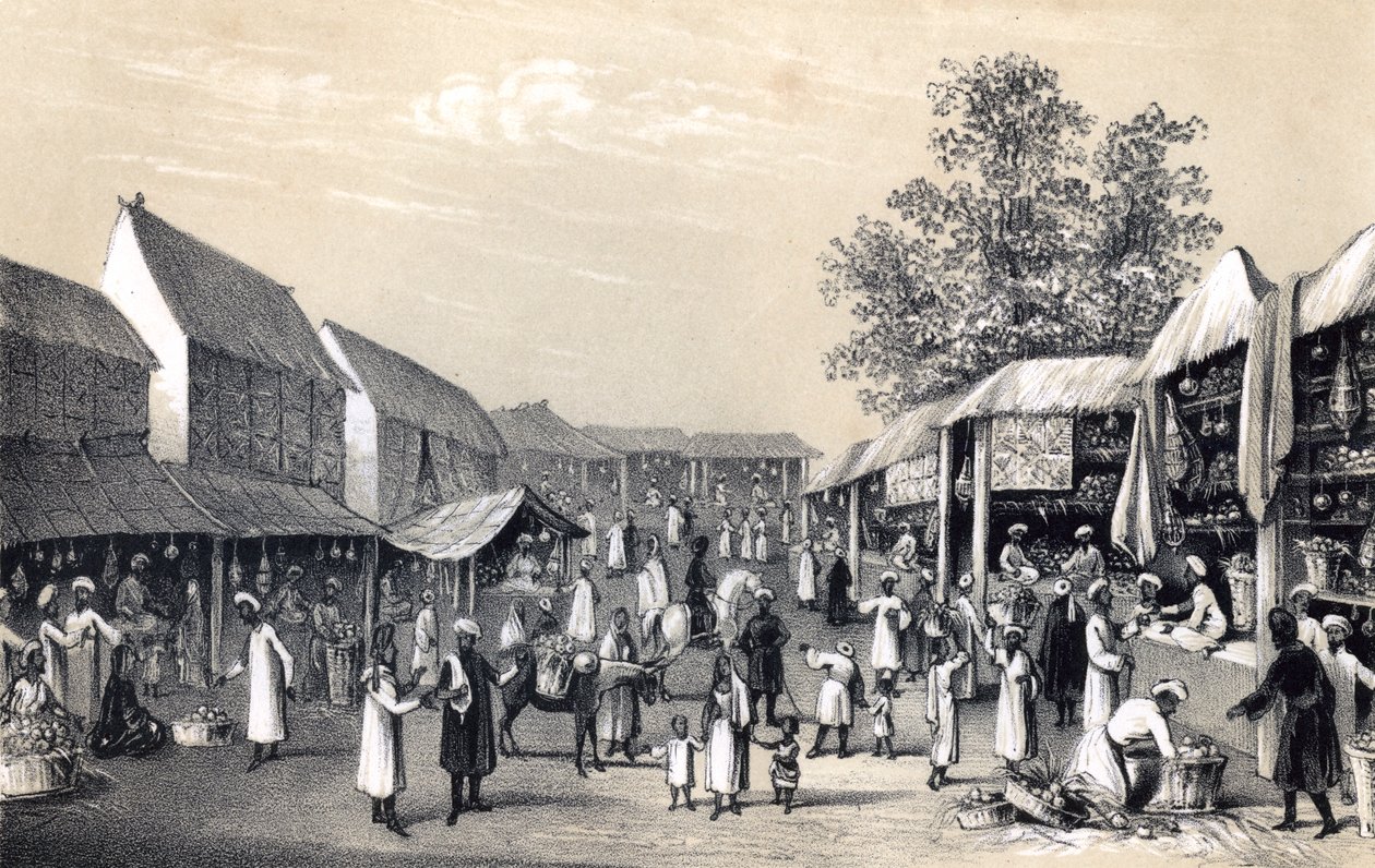 Bazar à Kaboul, en saison des fruits, 1847 - Unbekannt