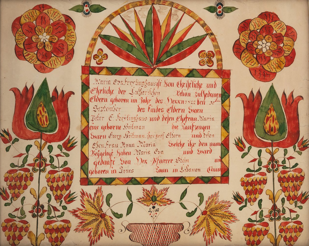 Certificat de naissance et de baptême, 1822 - Unbekannt