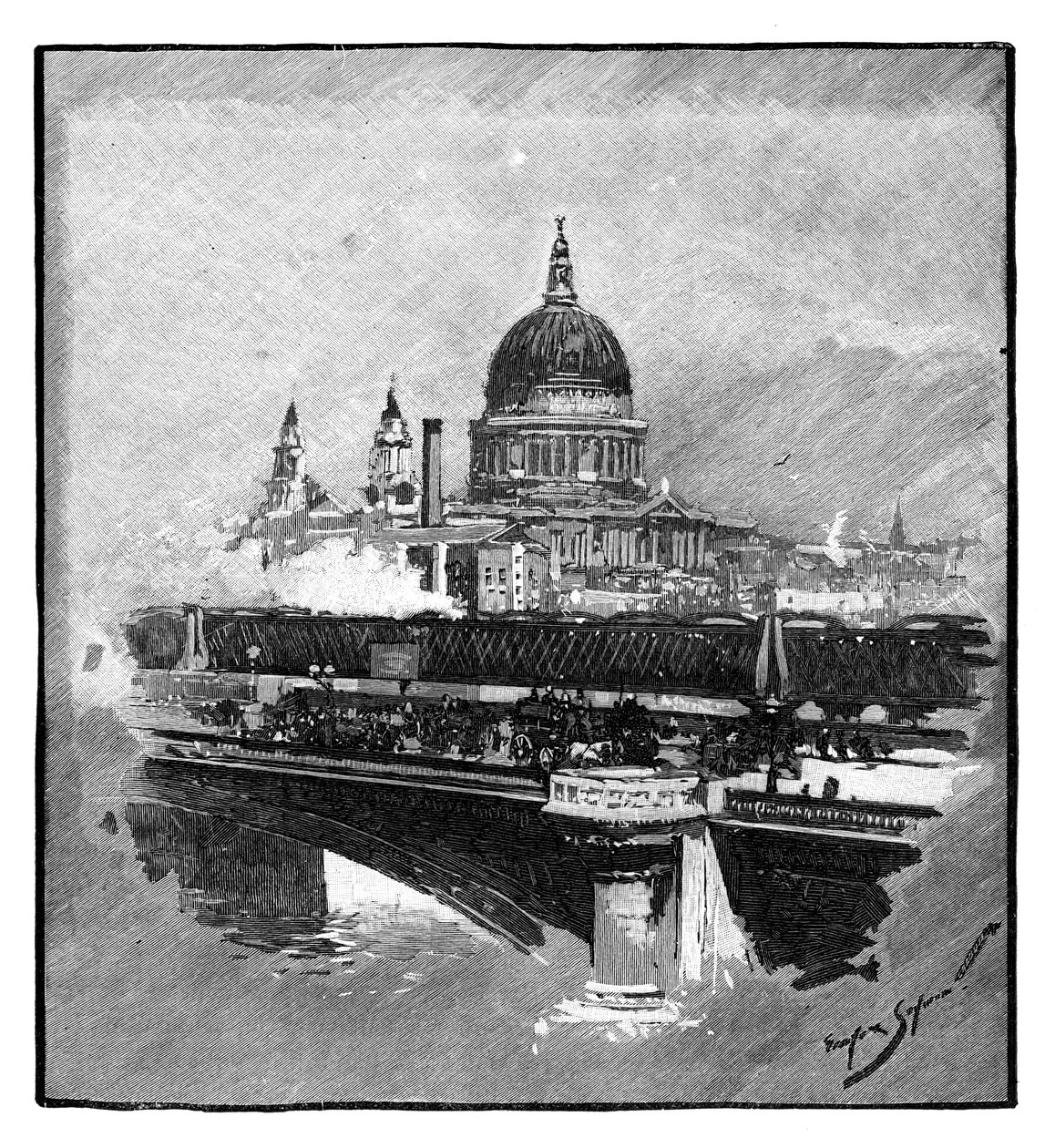 Pont de Blackfriars et cathédrale Saint-Paul, Londres - Unbekannt