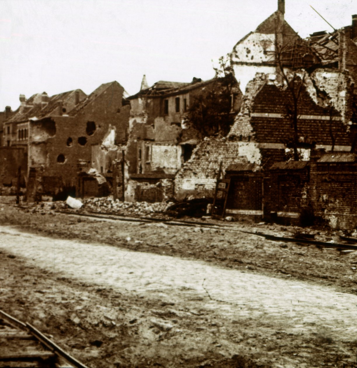 Bâtiments bombardés, Nieuwpoort, Flandre, Belgique, vers 1914-1918 - Unbekannt