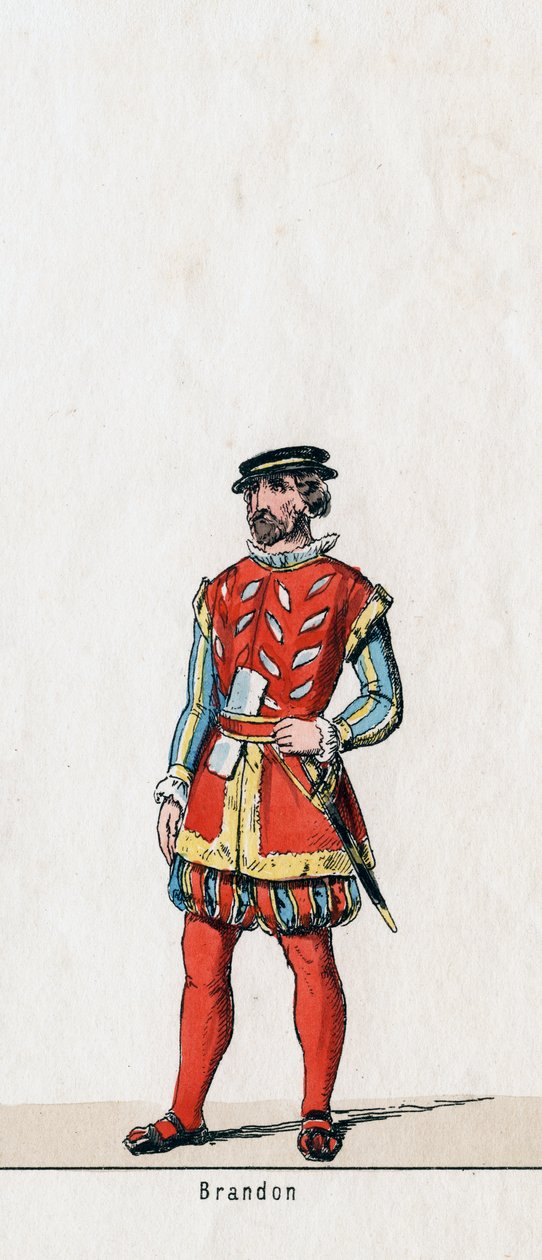 Brandon, conception de costume pour la pièce de Shakespeare, Henry VIII, 19e siècle - Unbekannt