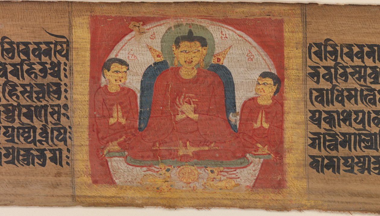 Bouddha avec ses mains levées en Dharmacakra Mudra, vers 1090 - Unbekannt