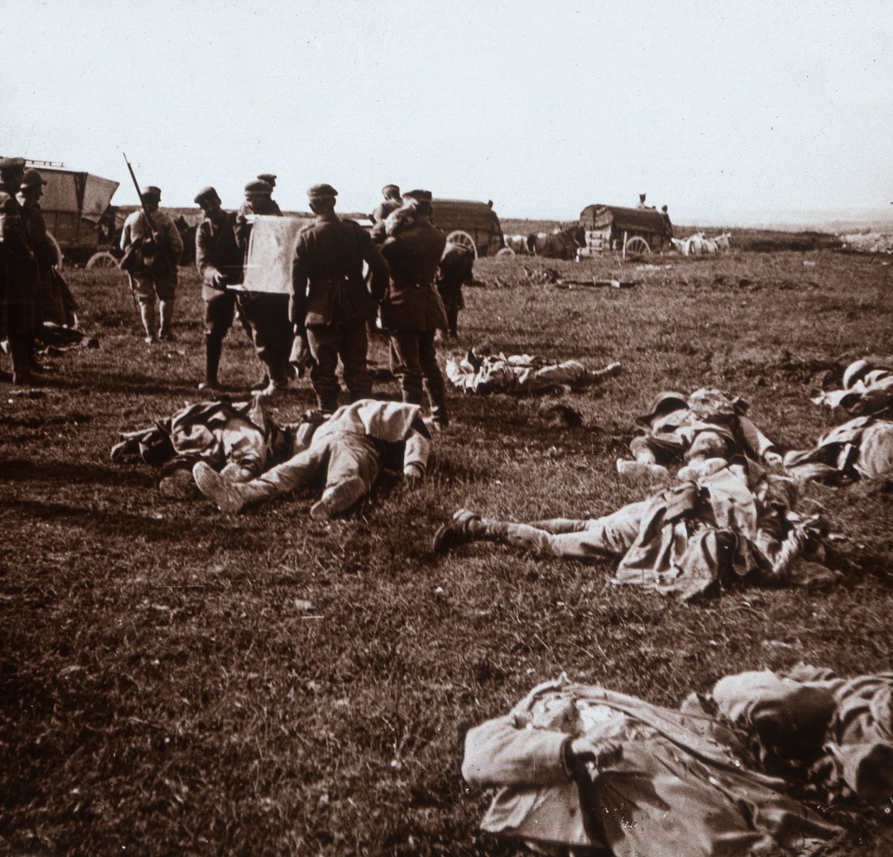 Enterrement des corps, Sainte-Marie-à-Py, nord de la France, vers 1914-1918 - Unbekannt