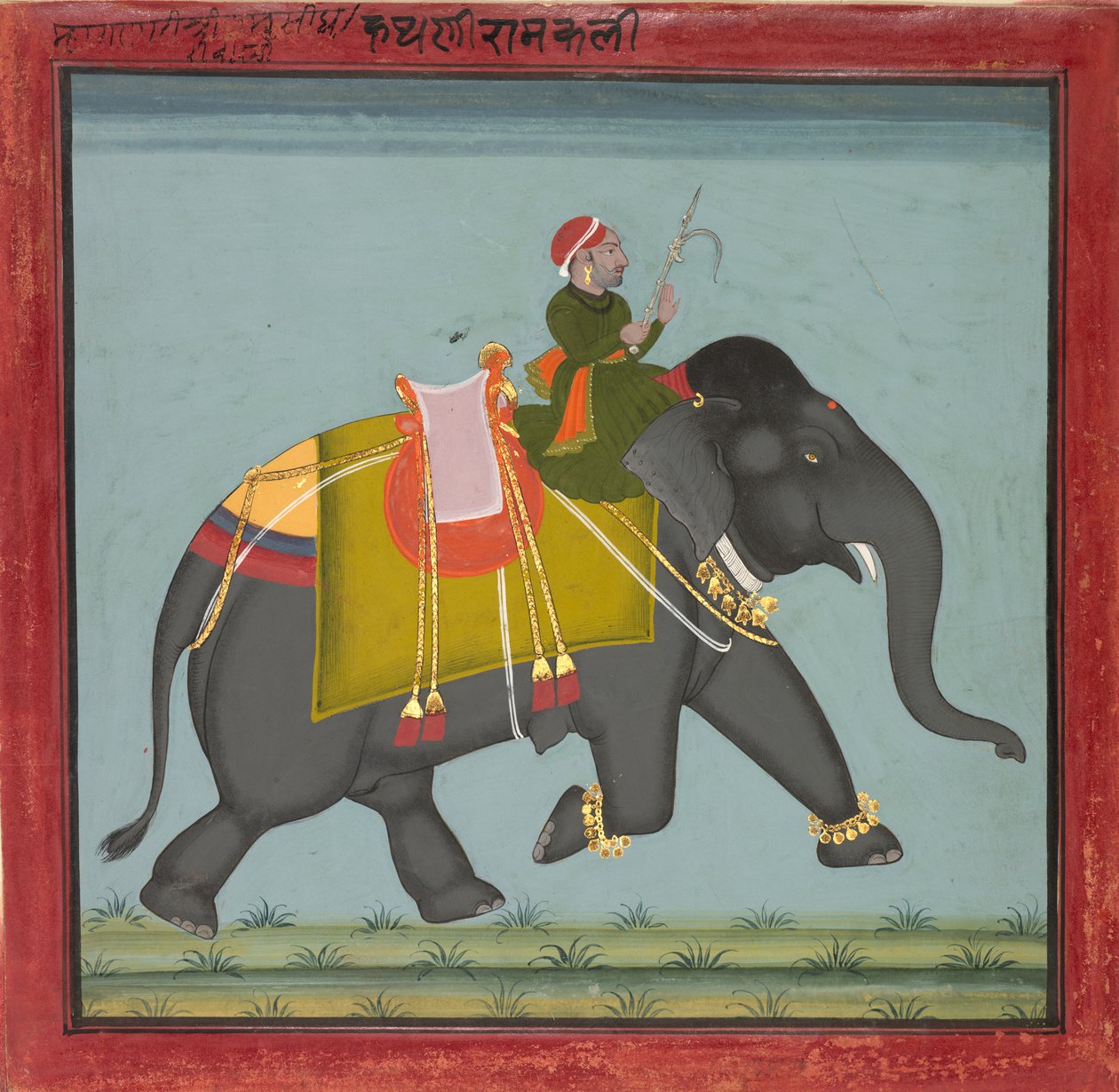 Éléphant caparaçonné avec un mahout - Unbekannt