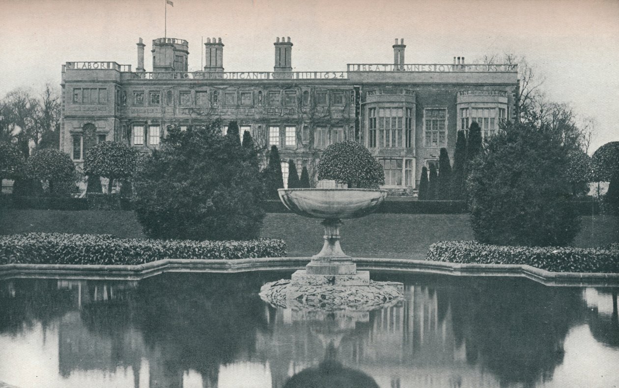 Château Ashby, Northants : Côté sud, avec fontaine - Unbekannt