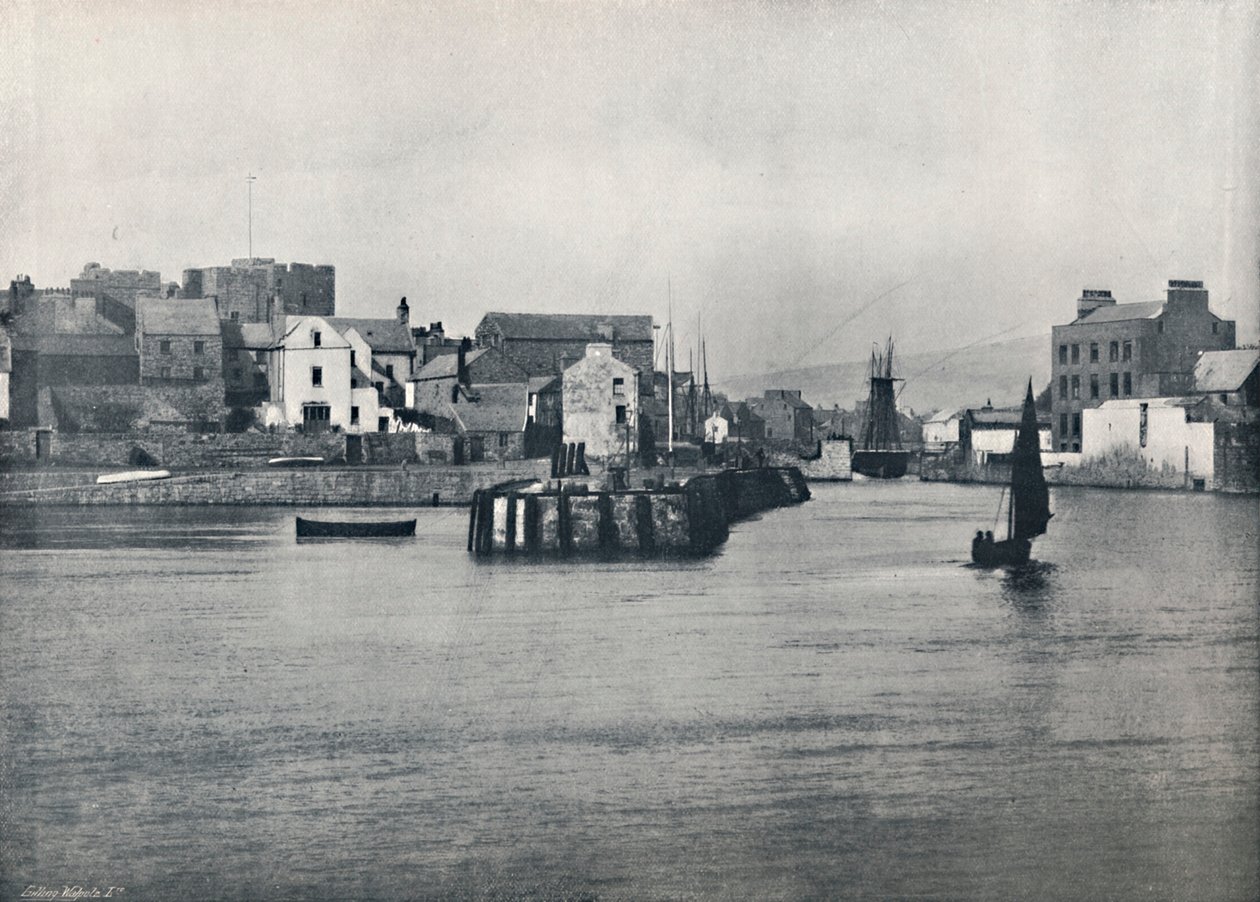 Castletown - Depuis le quai, montrant le château de Rushen, 1895 - Unbekannt