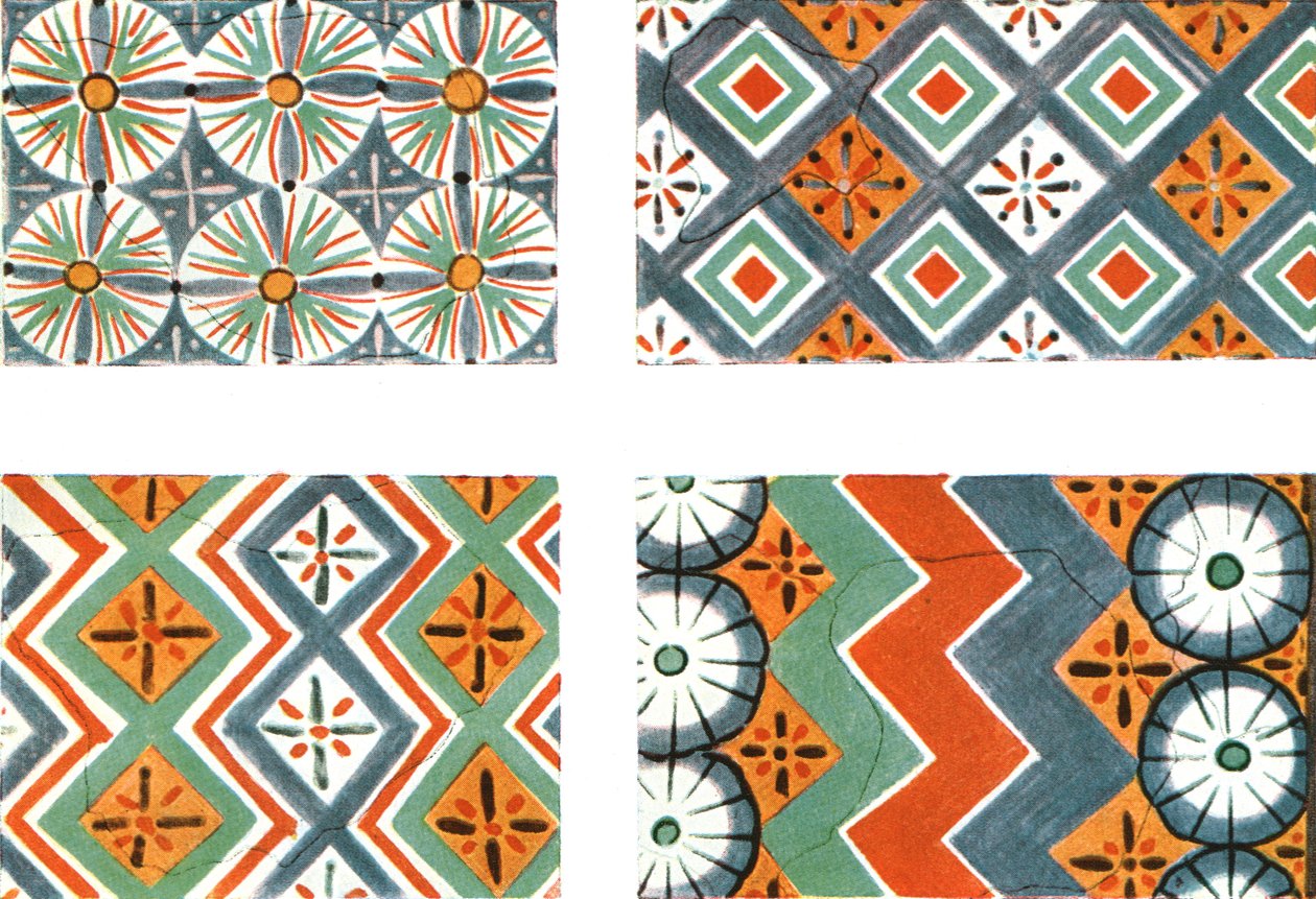 Motifs de plafond dans la tombe de Nebamon et Ipuki à Thèbes, Égypte, 1928 - Unbekannt
