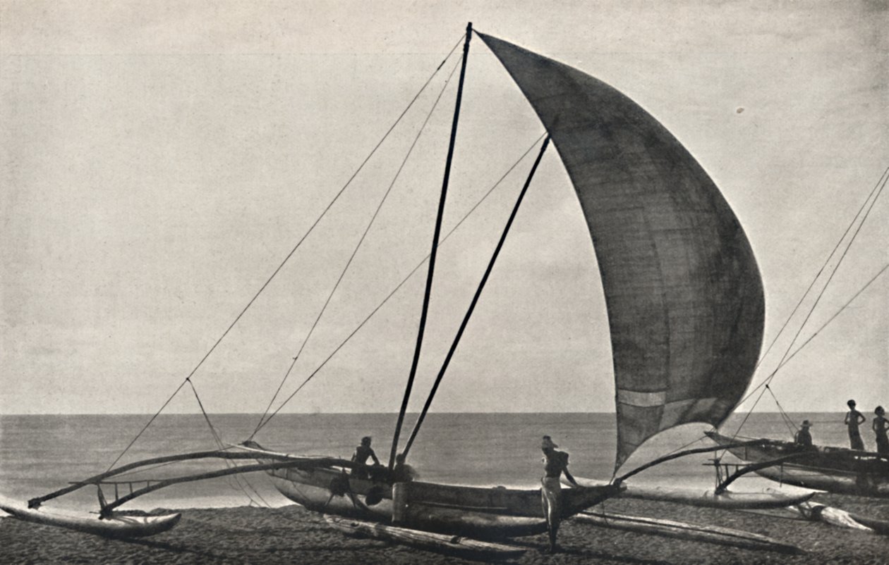Bateau de pêcheurs ceylanais avec balancier, 1926 - Unbekannt