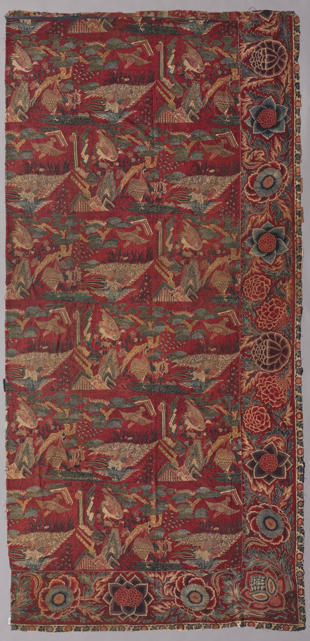 Couverture de lit ou tenture en chintz avec un motif inspiré du Japon, moitié droite, première moitié des années 1700 - Unbekannt