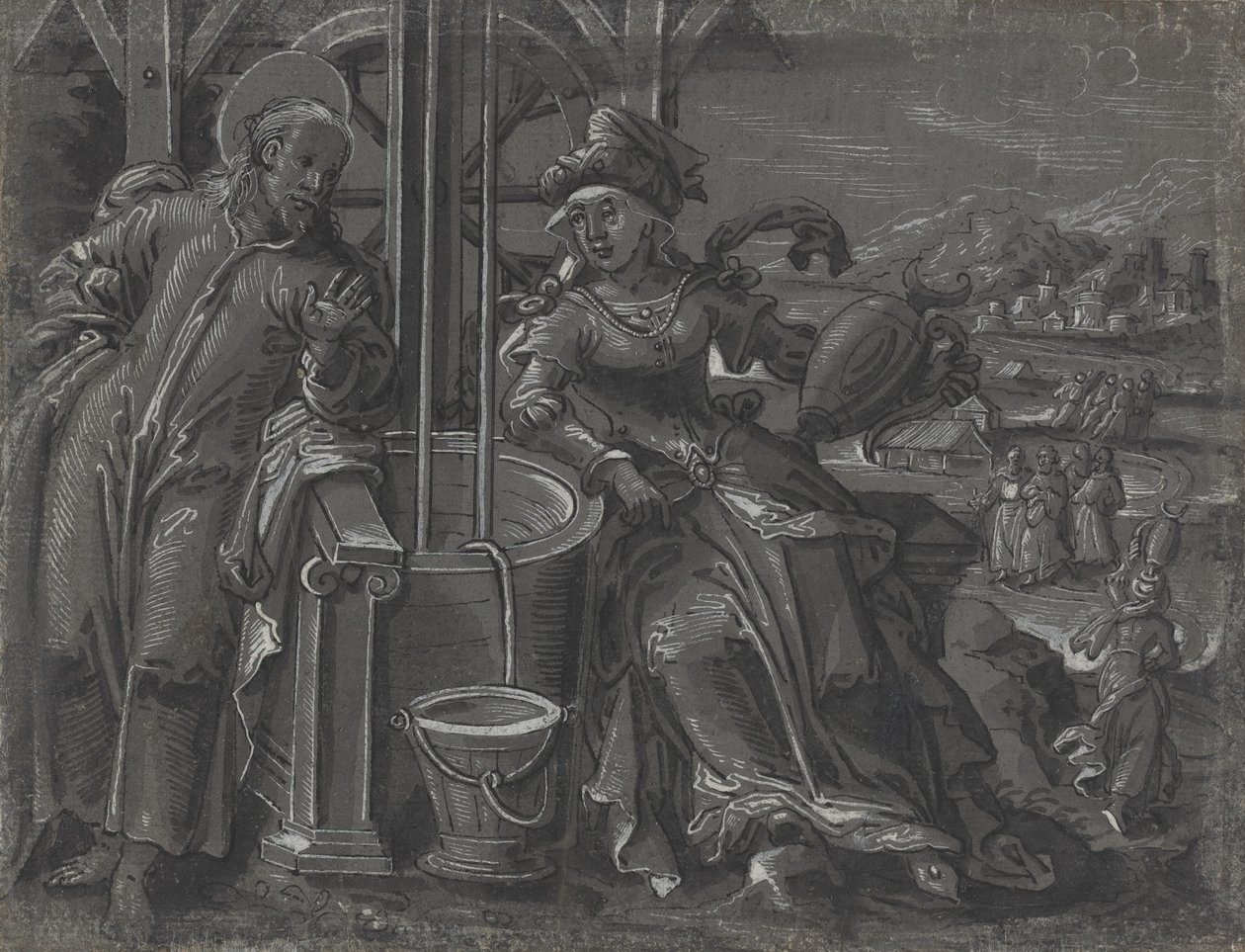 Christ et la femme de Samarie [verso], vers 1600 - Unbekannt