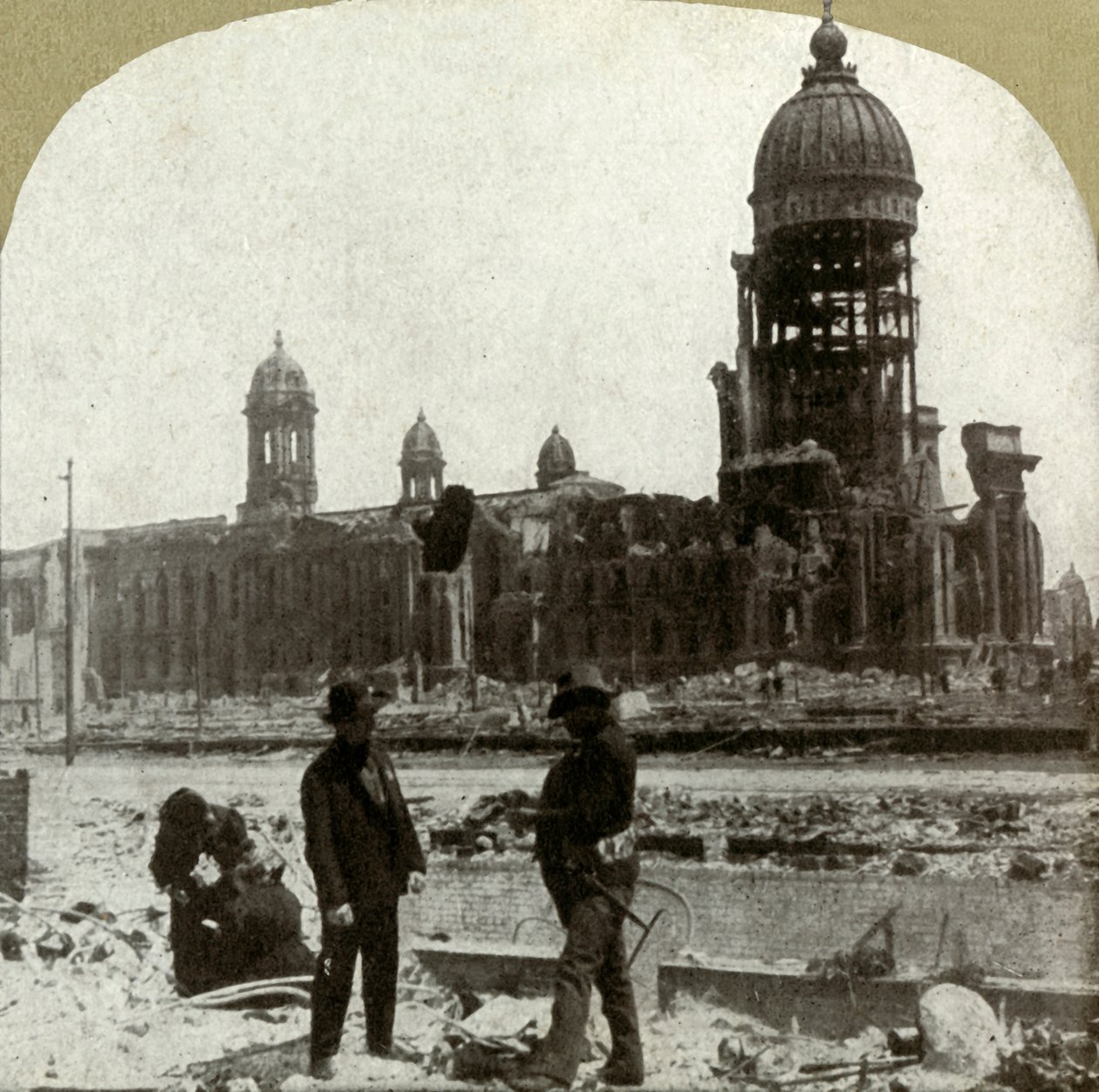 Hôtel de ville depuis McAllister St. regardant vers le nord-est, 1906 - Unbekannt