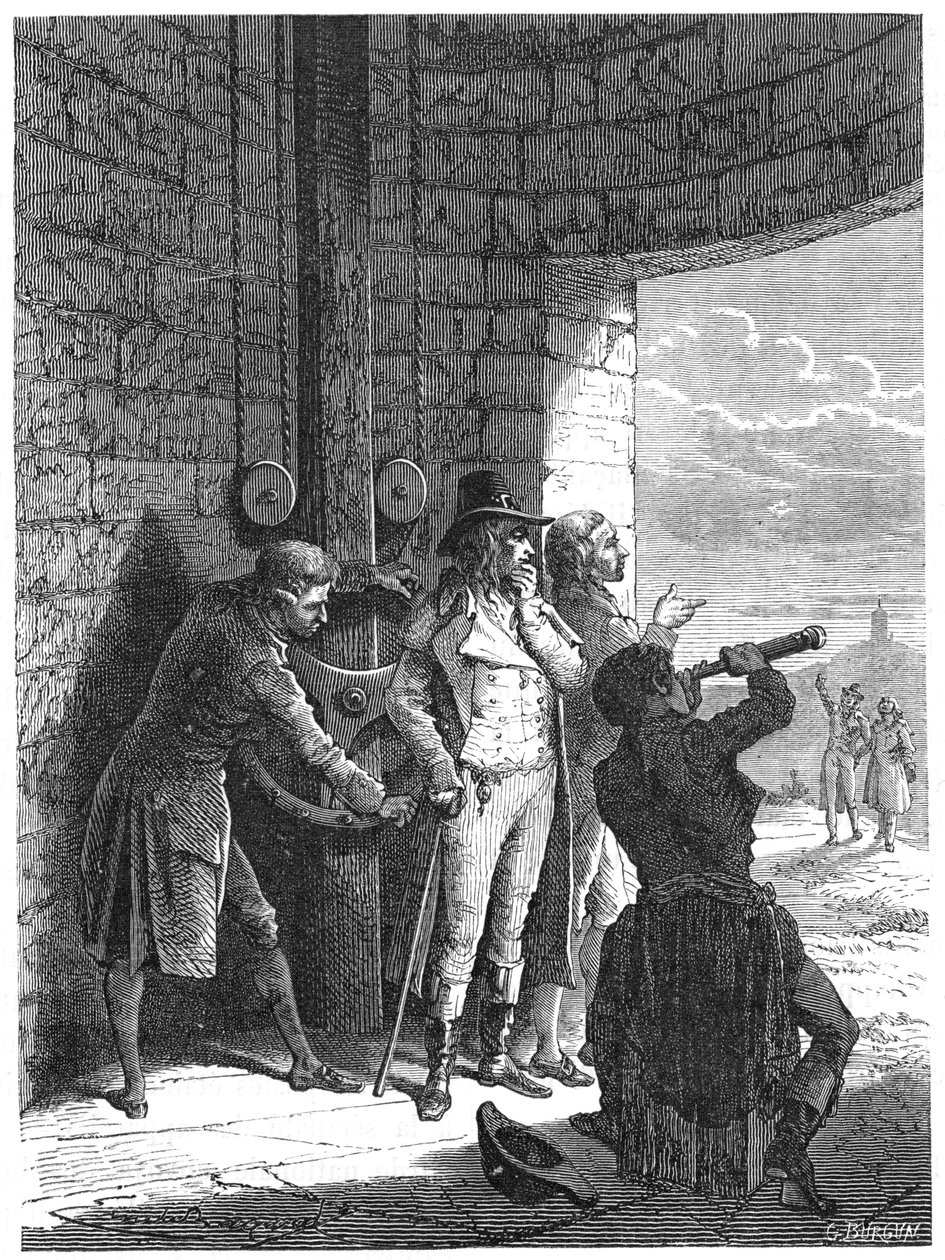 Claude Chappe démontrant son système de télégraphe optique en 1793, c. 1870 - Unbekannt