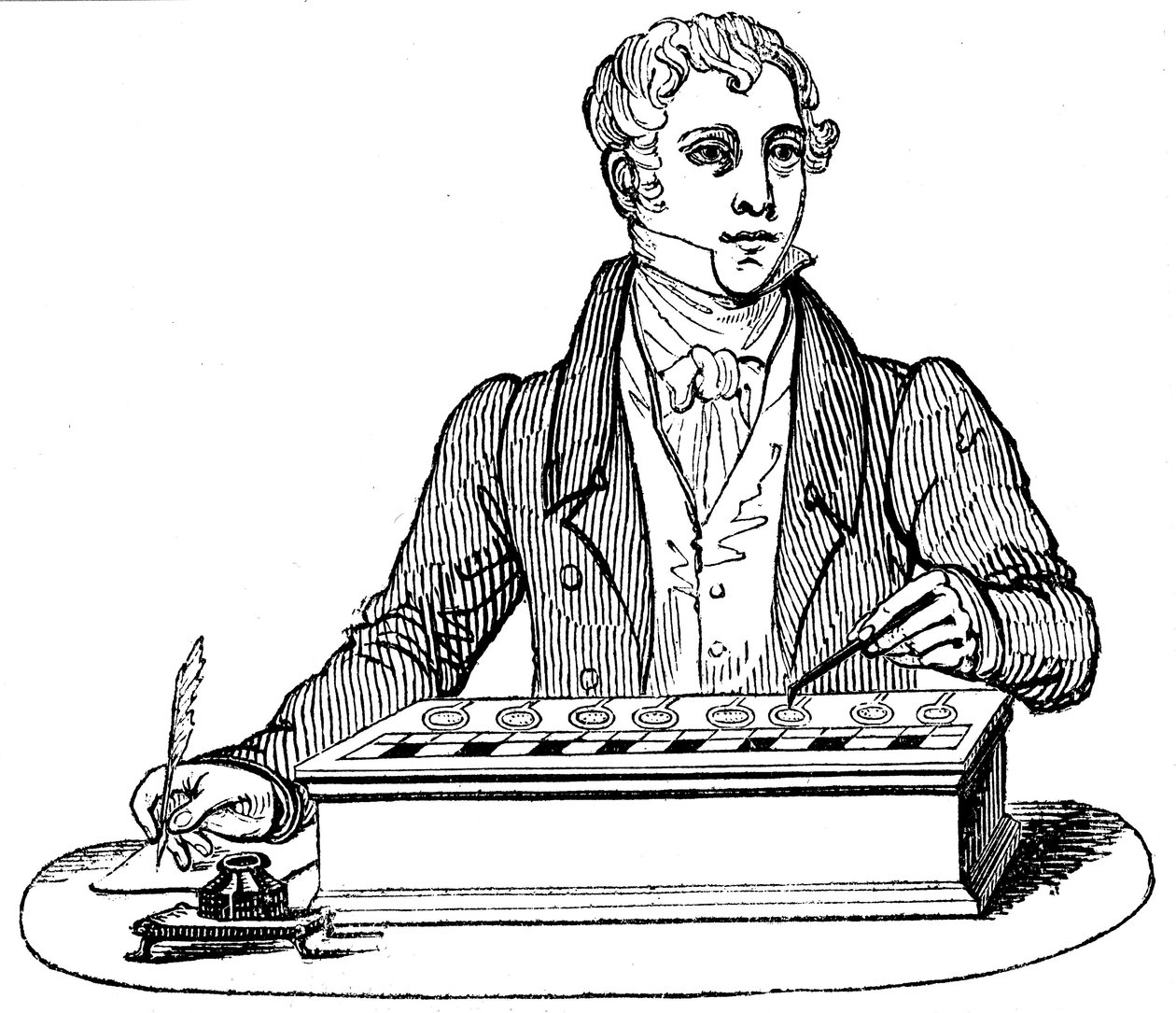 Employé utilisant une machine à addition Pascal, 1835 - Unbekannt